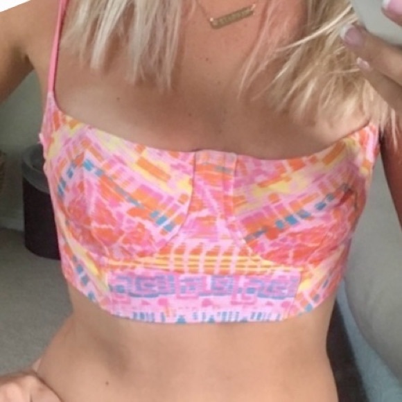 Lolli Swim Carnival Bikini Top. Underwire, Long Line Bralette. Balconette - Picture 6 of 7